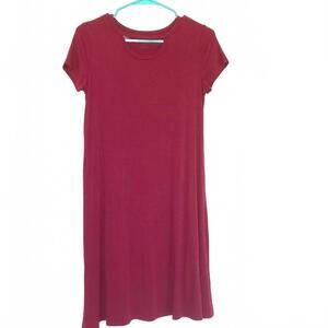 burgundy T-shirt swing dress